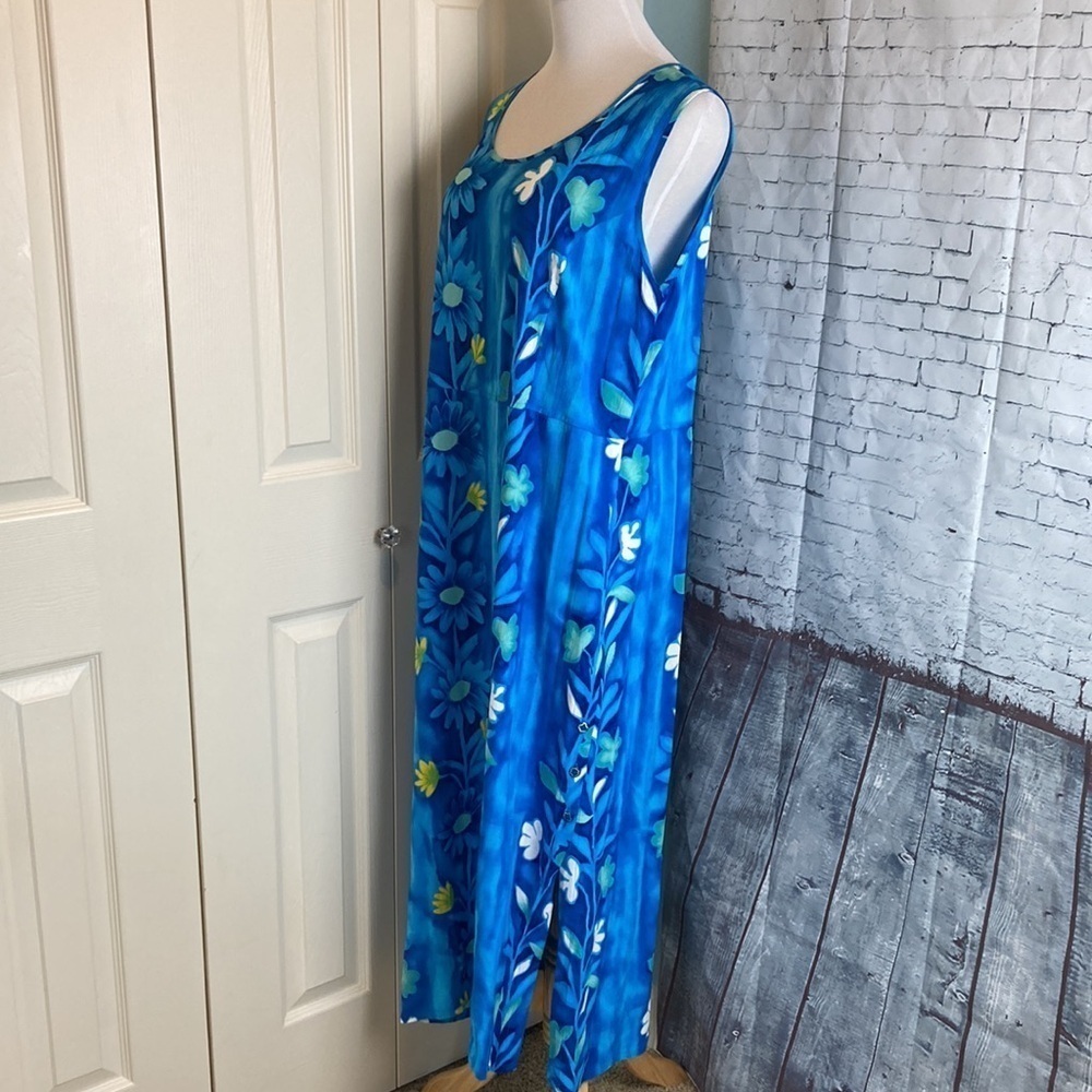 JAMS WORLD Vintage 90s Floral Daisies Dress XL Whimsical Lagenlook Art To Wear